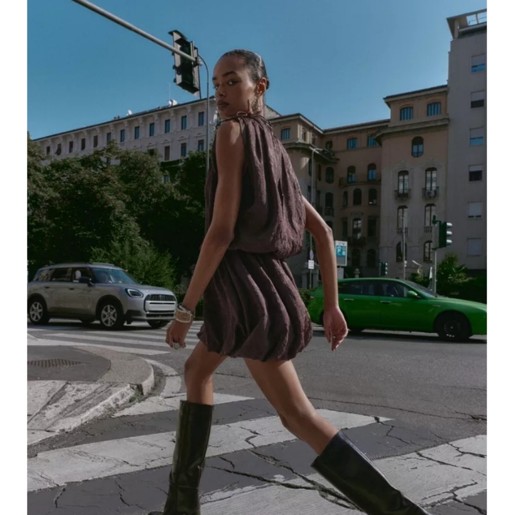 Zara Chocolate Mini Dress - Picture 3 of 6